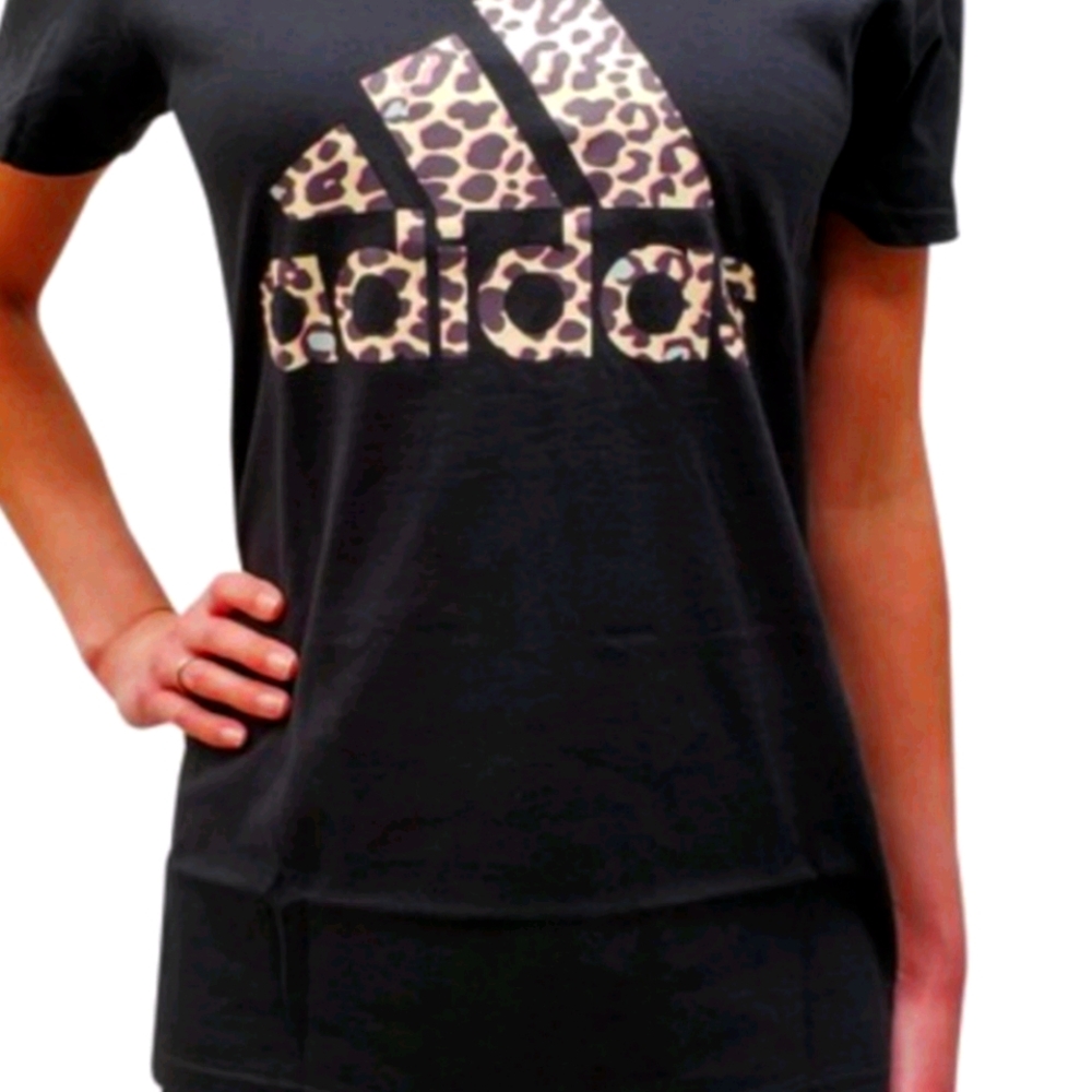 ADIDAS Leopard Print Womens Amplifier Tee Tshirt